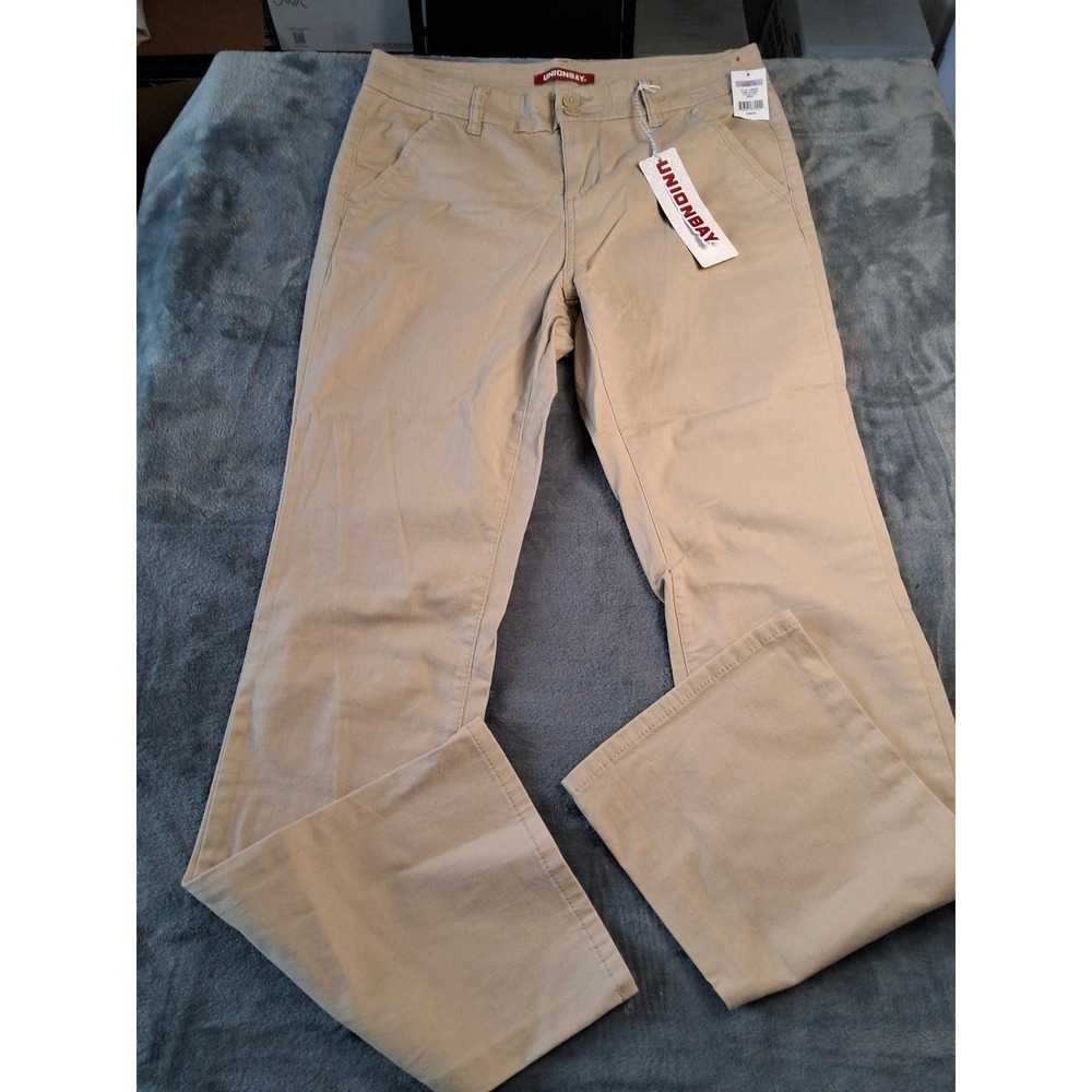 Unionbay Hayden Khaki Pants Juniors Size 11 Beige Straight Leg J3W9QK3 NWT